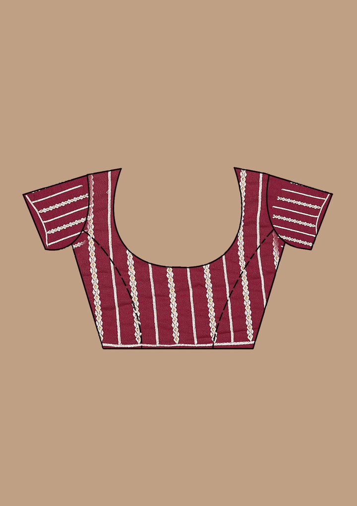 Wine Threadwork Georgette Saree-koskii