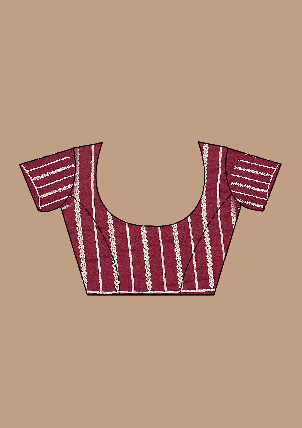 Wine Threadwork Georgette Saree-koskii