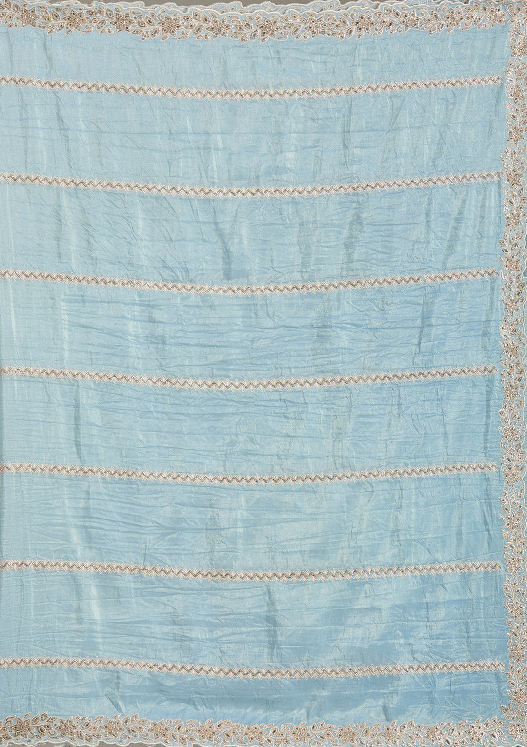 Blue Cutwork Tissue Saree-Koskii