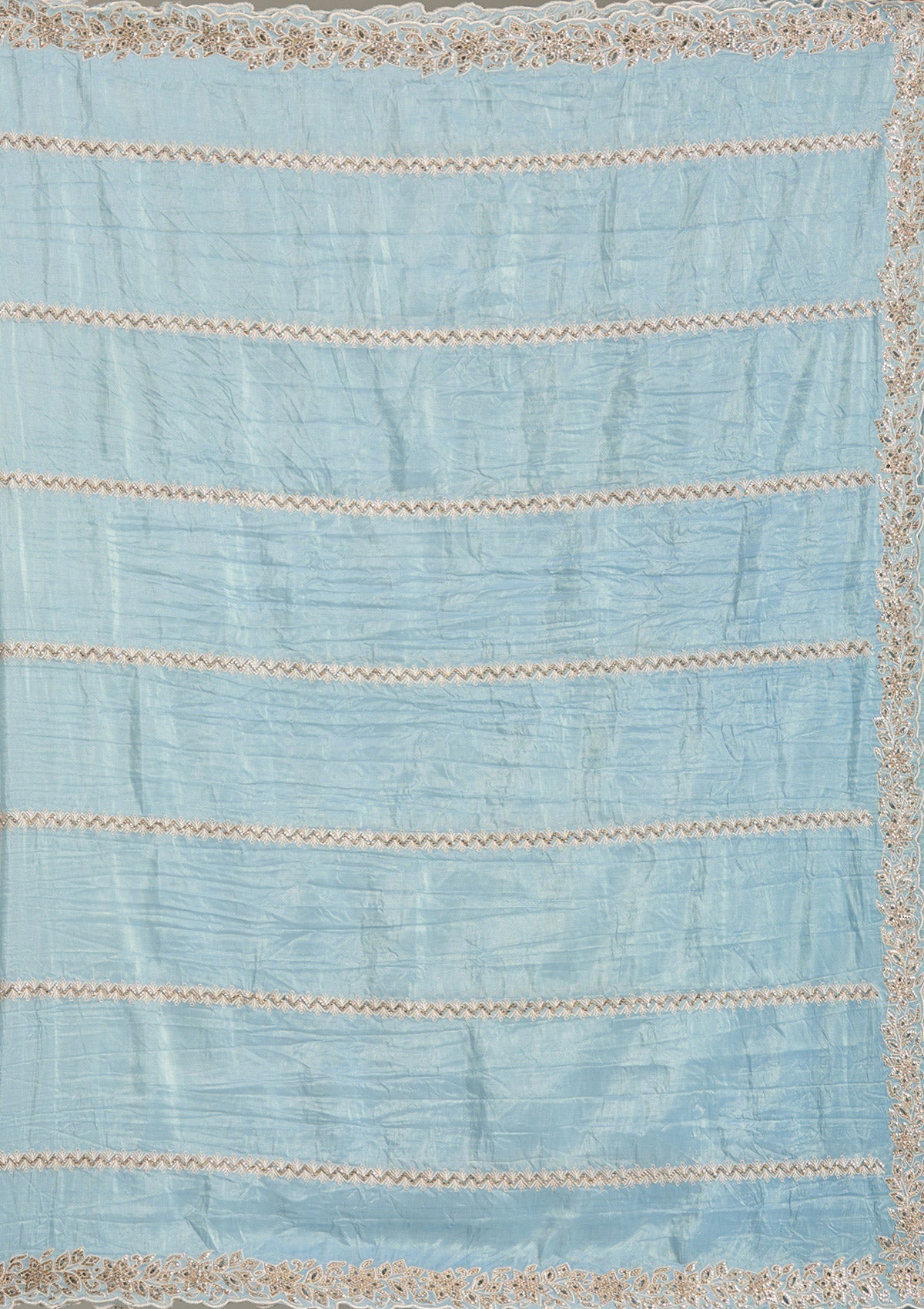 Blue Cutwork Tissue Saree-Koskii