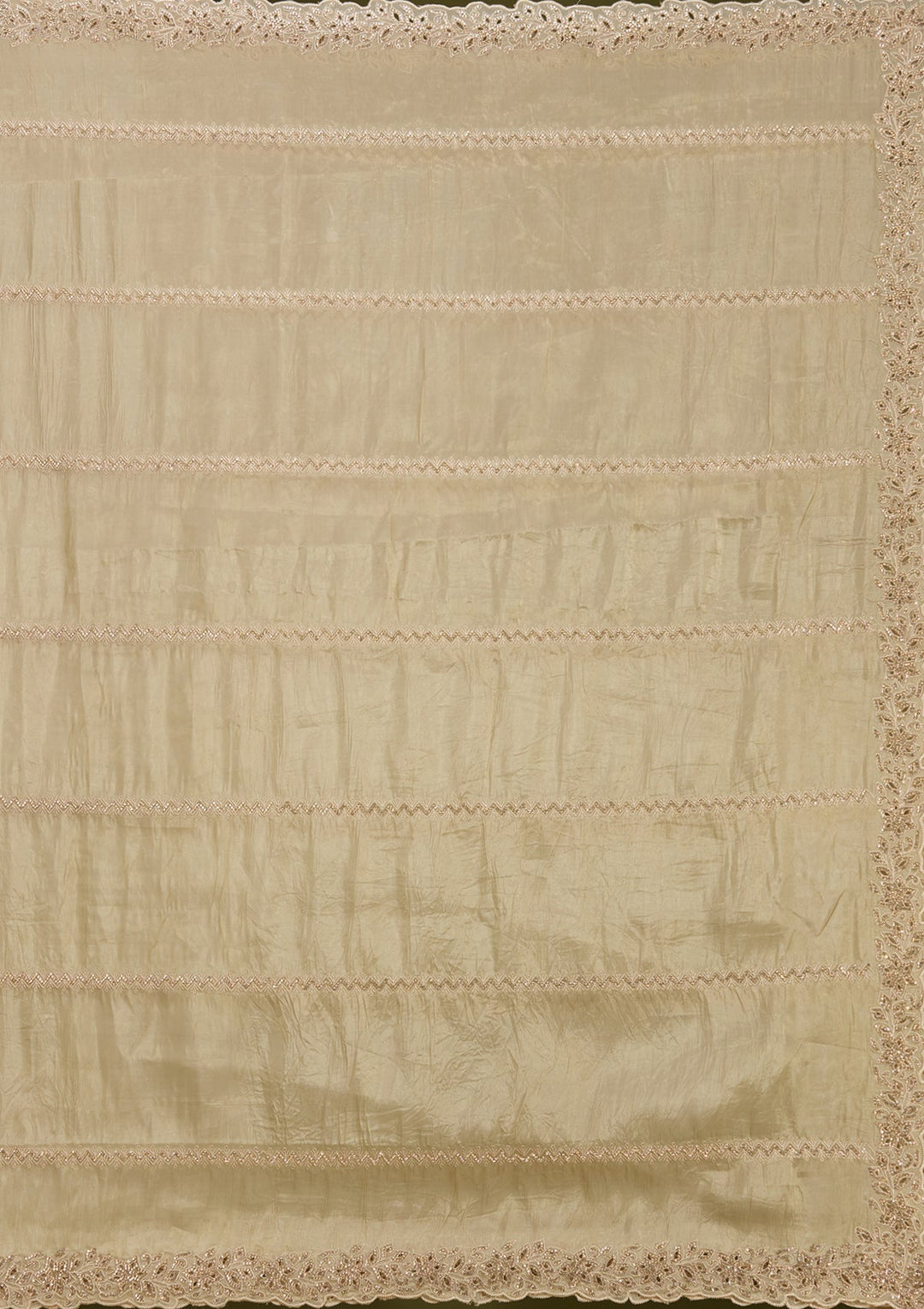 Gold Cutwork Tissue Saree