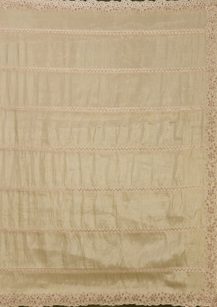 Gold Cutwork Tissue Saree