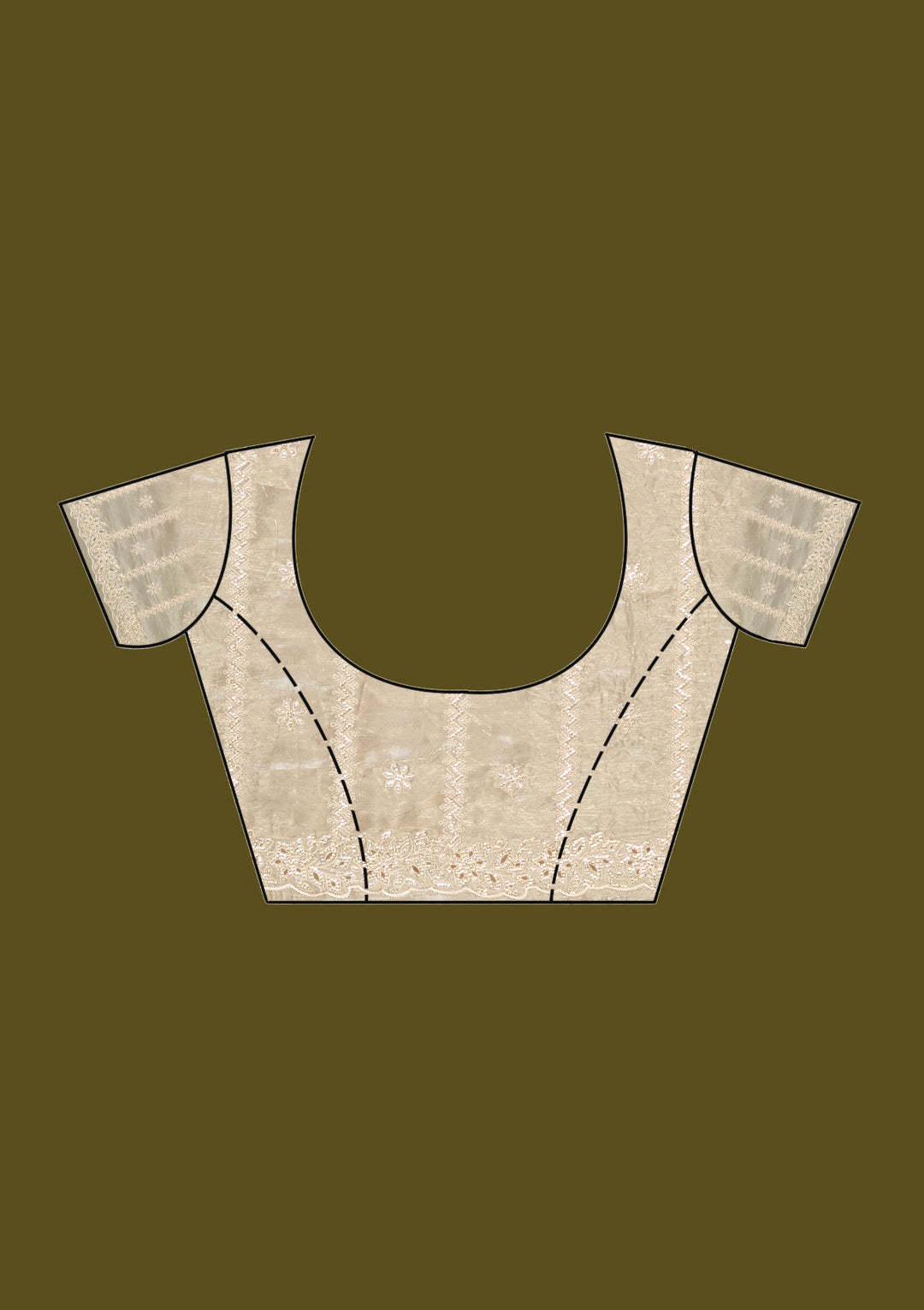 Gold Cutwork Tissue Saree