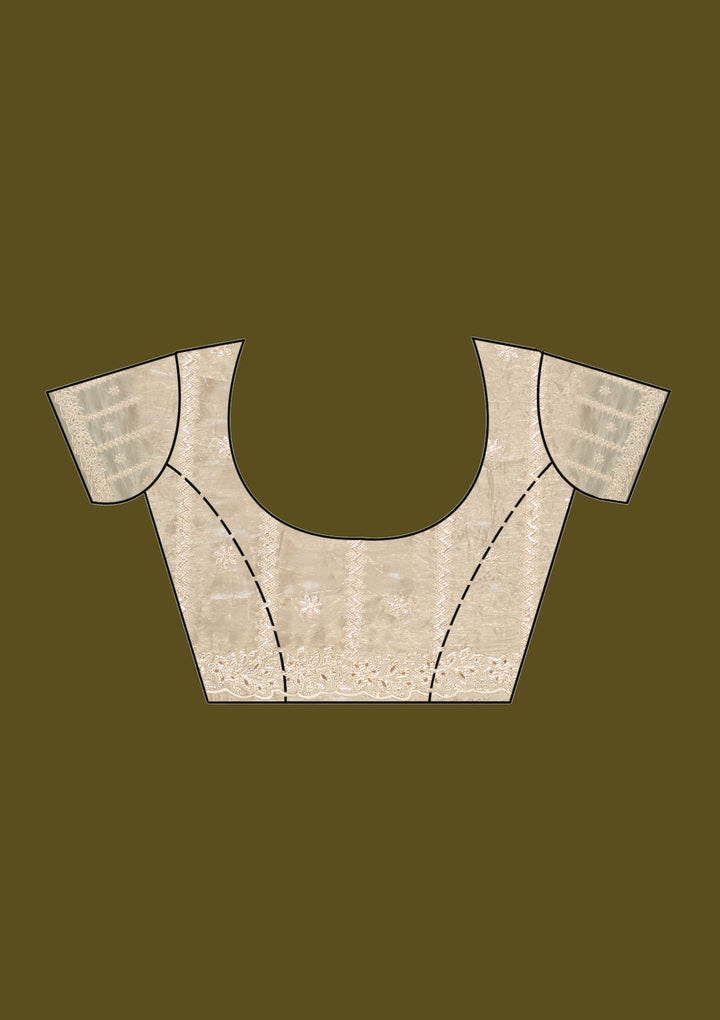 Gold Cutwork Tissue Saree