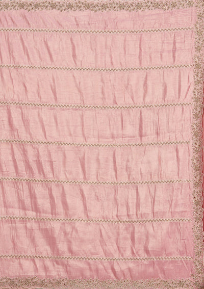 Pink Cutwork Tissue Saree-Koskii