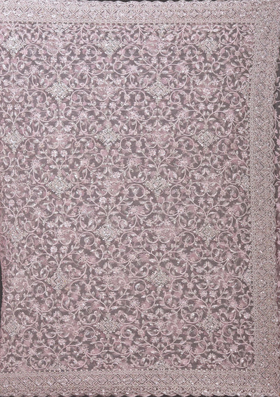 Pink Stonework Chiffon Saree-koskii