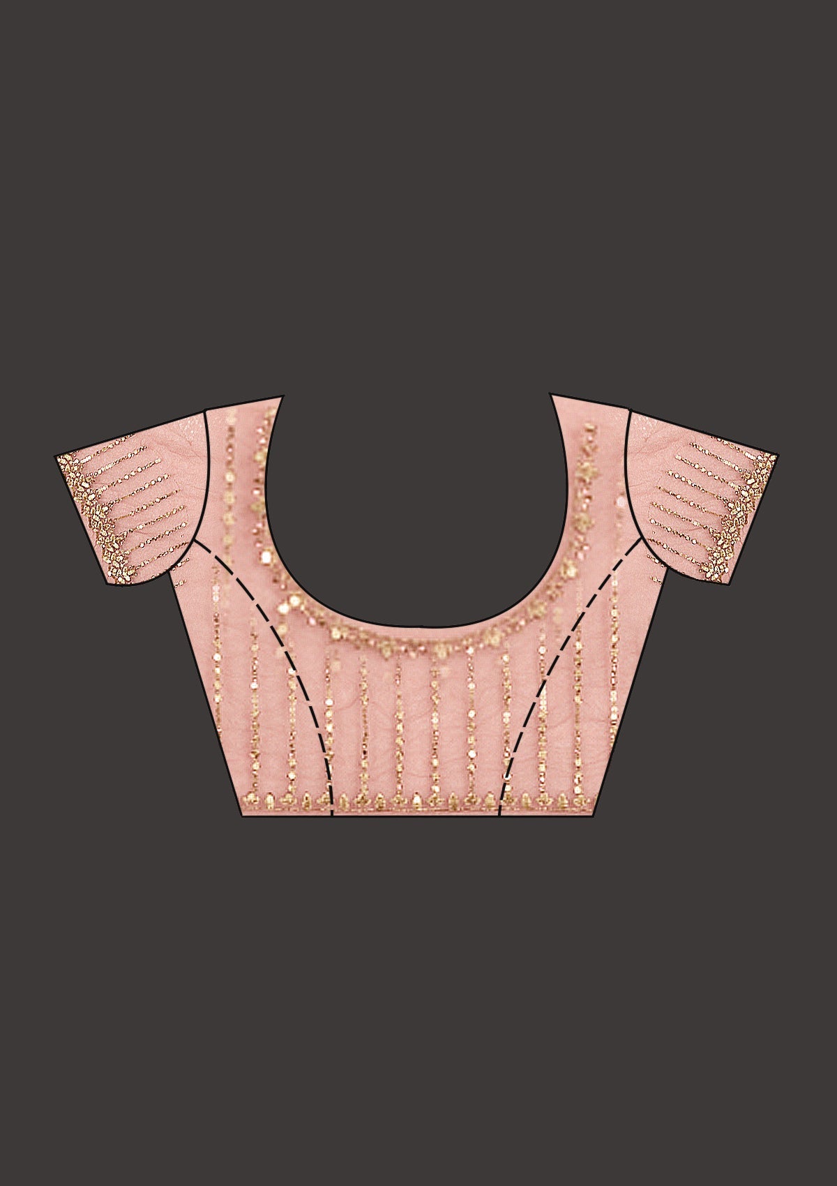 Pink Stonework Chiffon Saree-koskii