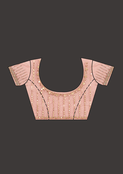 Pink Stonework Chiffon Saree-koskii