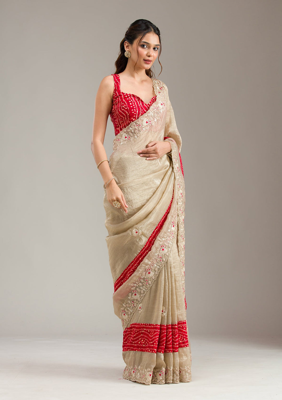 Sky Blue Pearlwork Net Readymade Lehenga-koskii