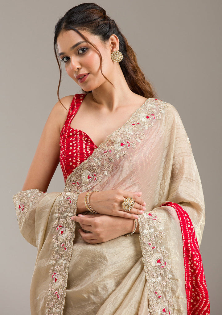 Sky Blue Pearlwork Net Readymade Lehenga-koskii