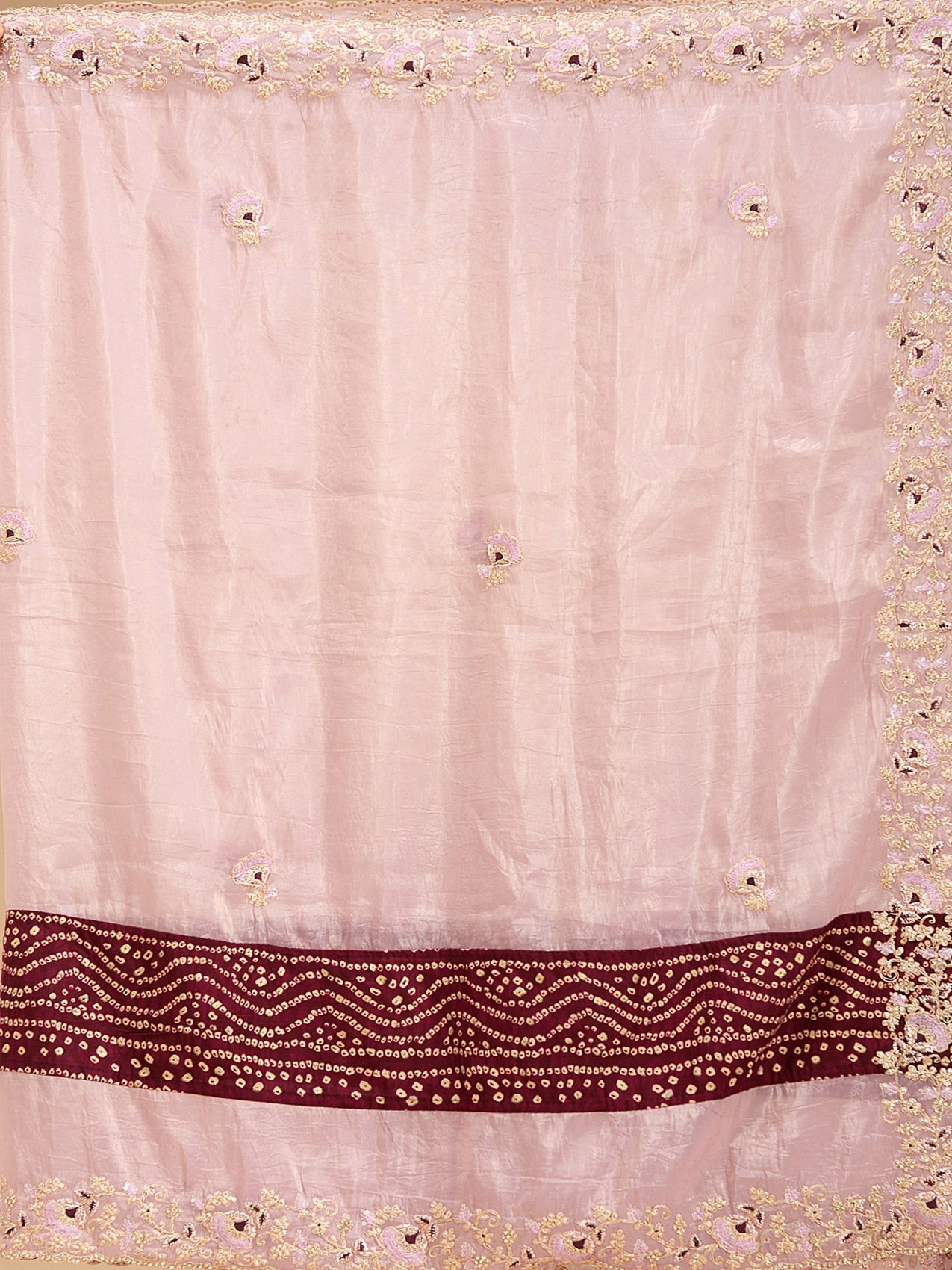 Lavender Zariwork (Gold) Tissue Saree-Koskii