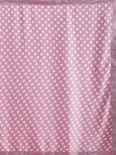 Mauve Stonework (Silver) Satin Saree-Koskii