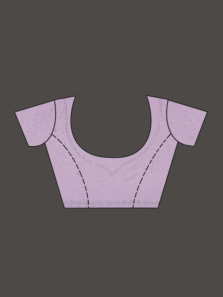 Lavender Pearlwork Chiffon Saree-Koskii