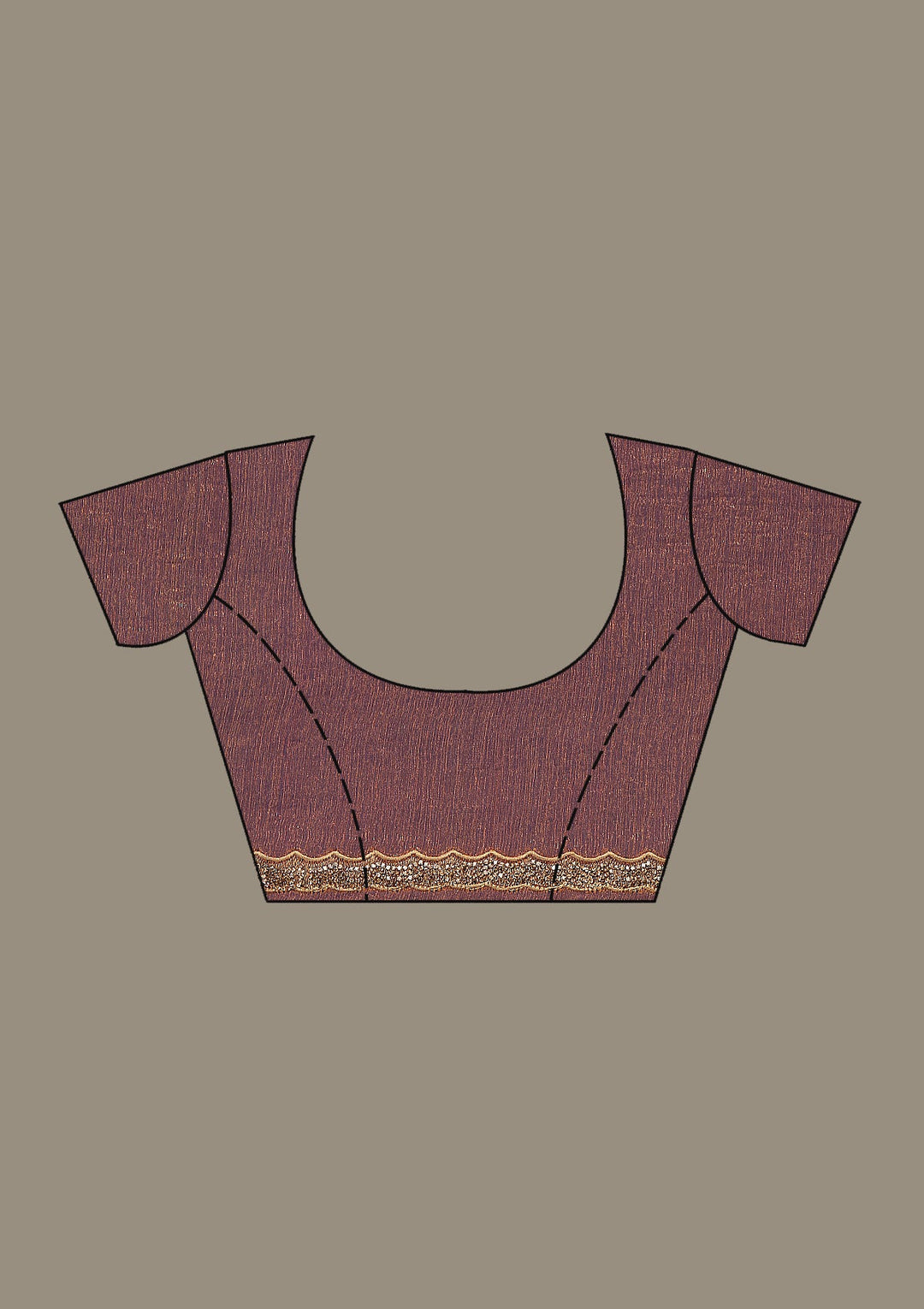 Copper Kashmiri Tissue Saree-Koskii