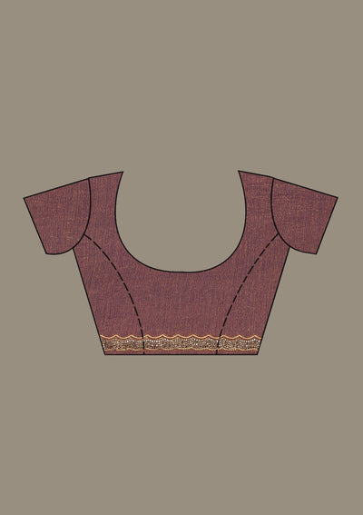 Copper Kashmiri Tissue Saree-Koskii