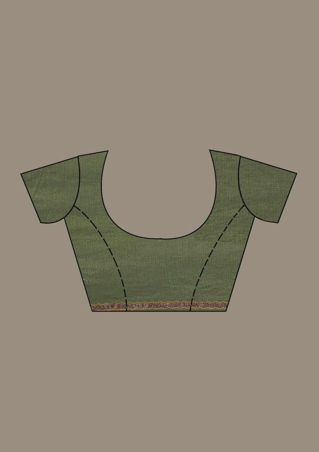 Green Kashmiri Tissue Saree-Koskii