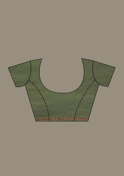 Green Kashmiri Tissue Saree-Koskii