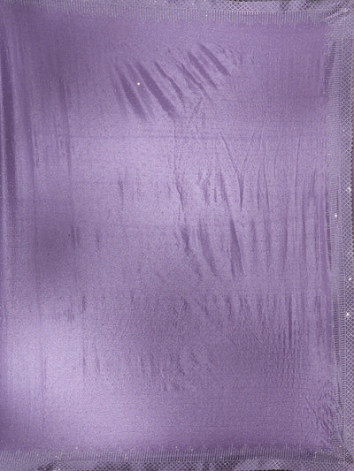 Violet Stonework (Silver) Satin Saree-Koskii