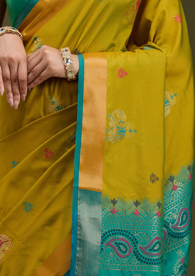 Mehendi Printed Art Silk Silk_Saree-koskii