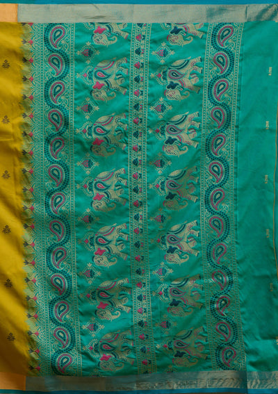 Mehendi Printed Art Silk Silk_Saree-koskii