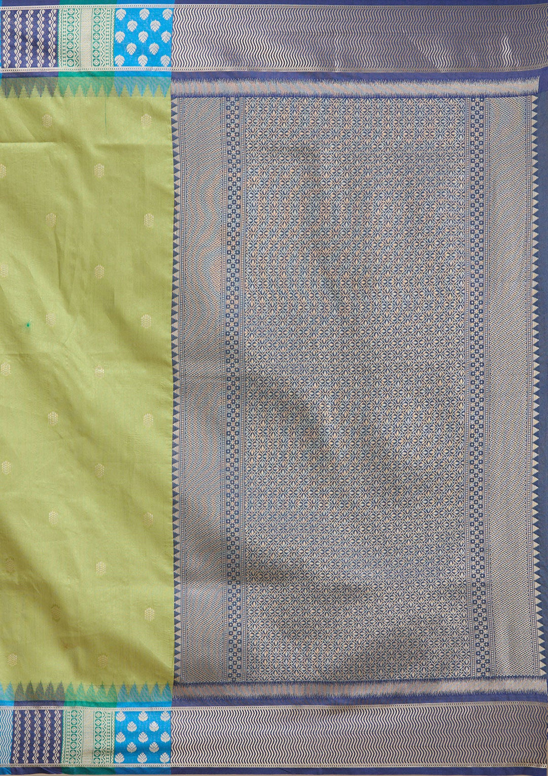 Leaf Green Printed Art Silk Silk_Saree-koskii