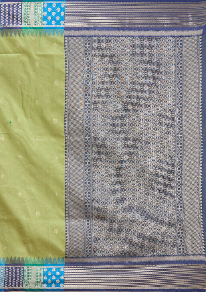 Leaf Green Printed Art Silk Silk_Saree-koskii