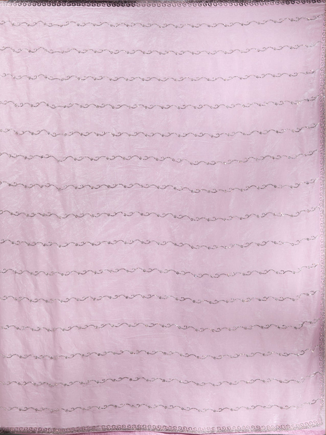 Onion Pink Zariwork (Gold) Chinon Saree-Koskii