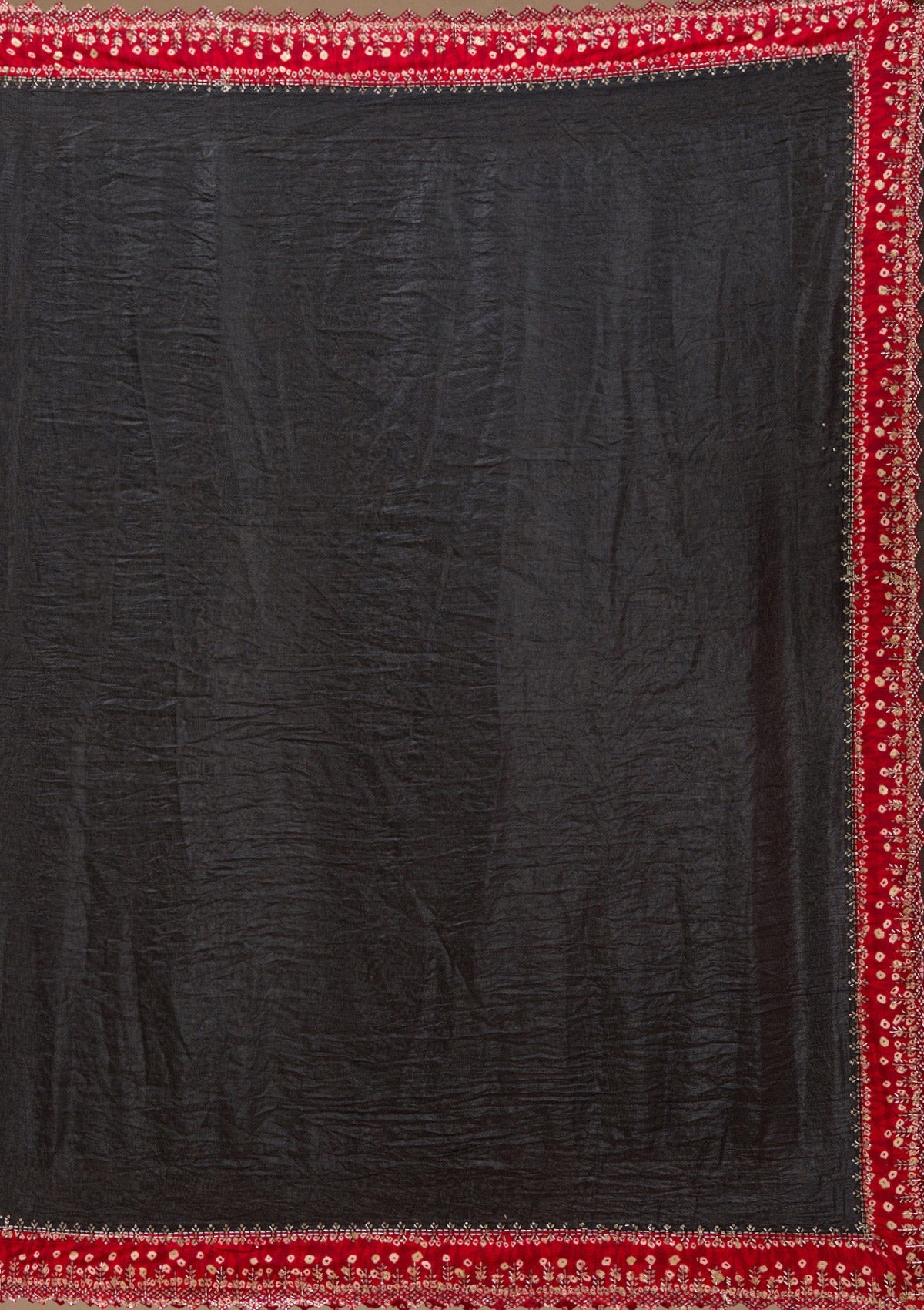 Black Printed Satin Saree-koskii