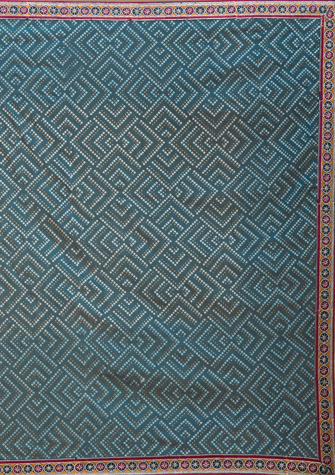 Teal Green Printed Soft Raw Silk Saree-koskii
