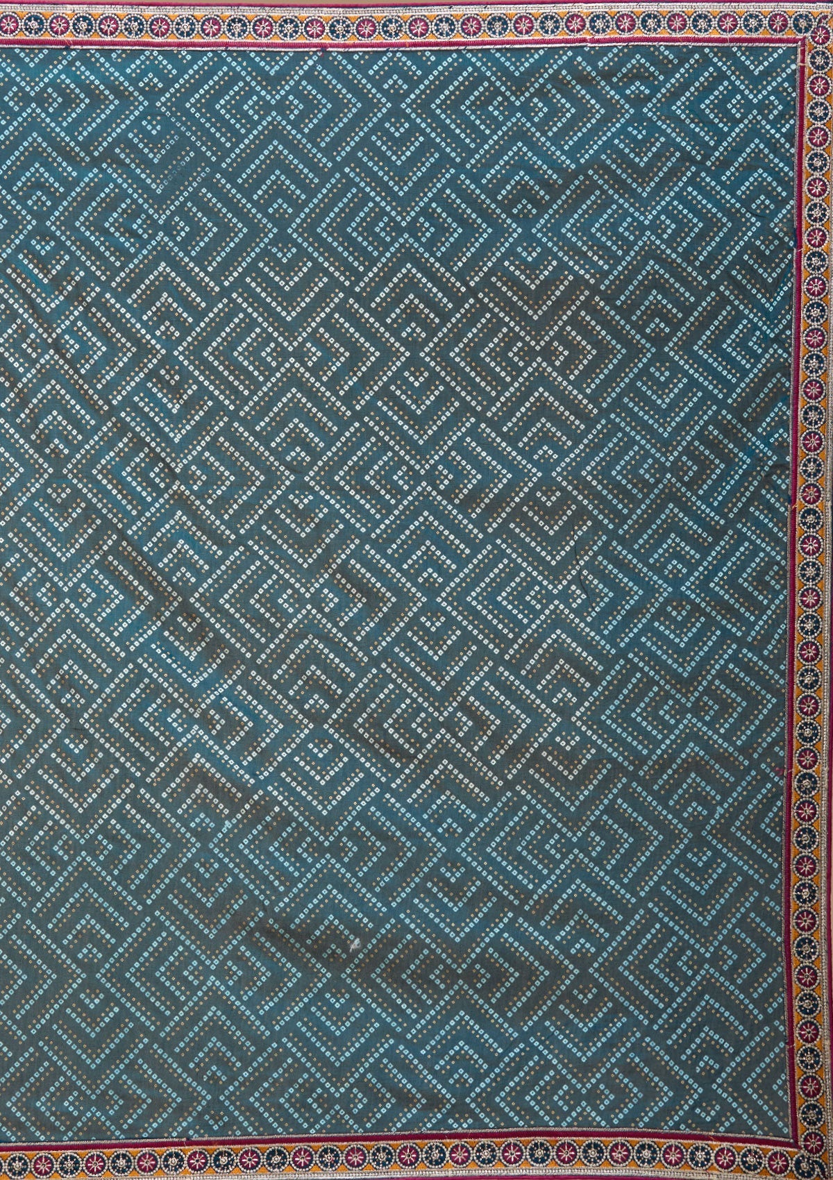 Teal Green Printed Soft Raw Silk Saree-koskii