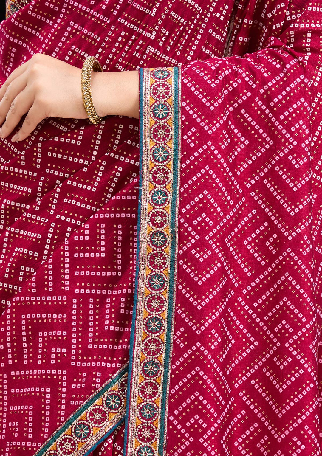 Wine Printed Soft Raw Silk Saree-koskii