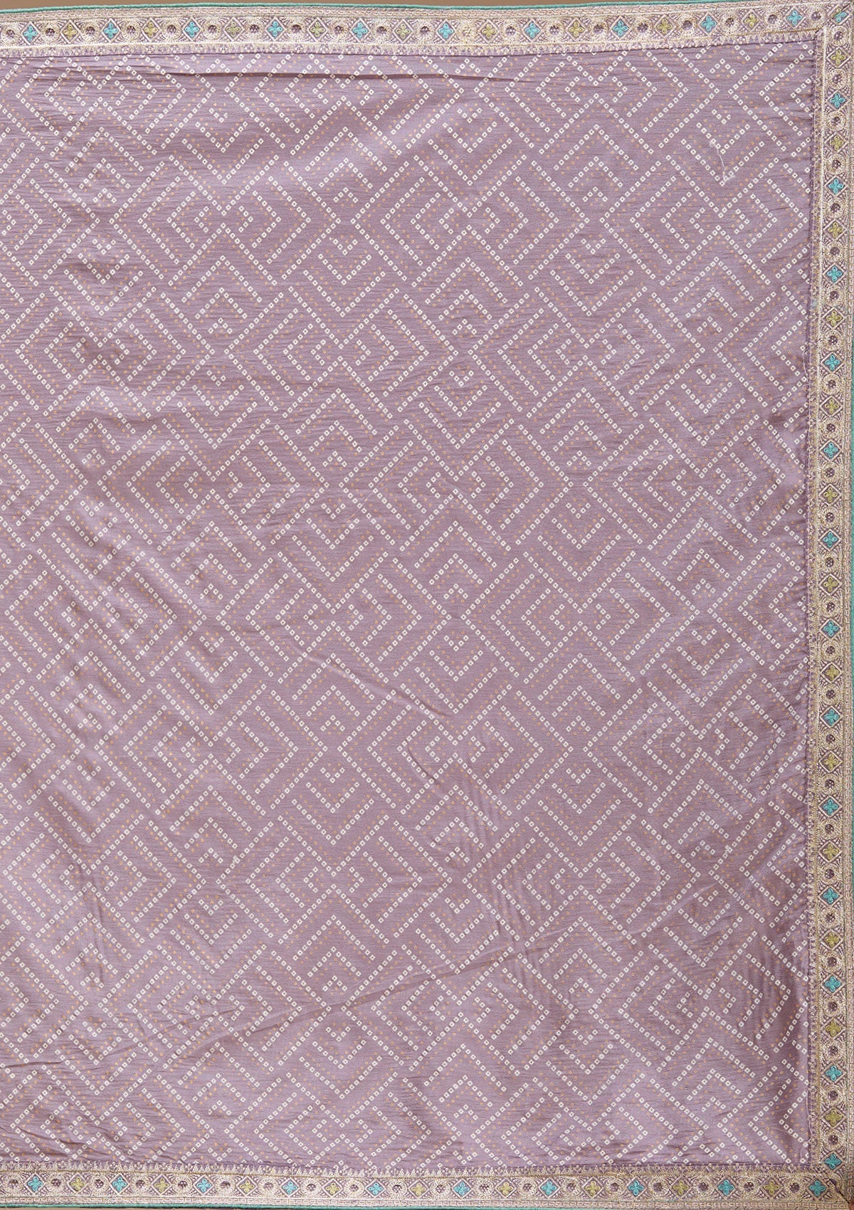 Lavender Printed Soft Raw Silk Saree-koskii