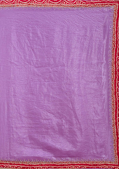 Lavender Printed Satin Saree-koskii