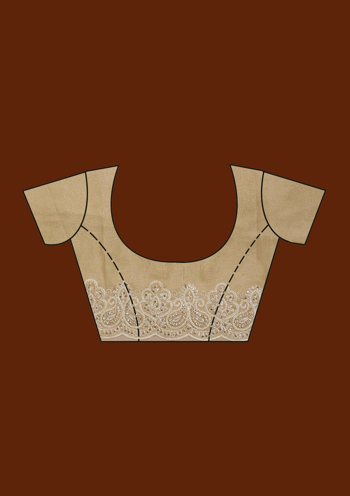 Mehendi Cording Tissue Saree-Koskii