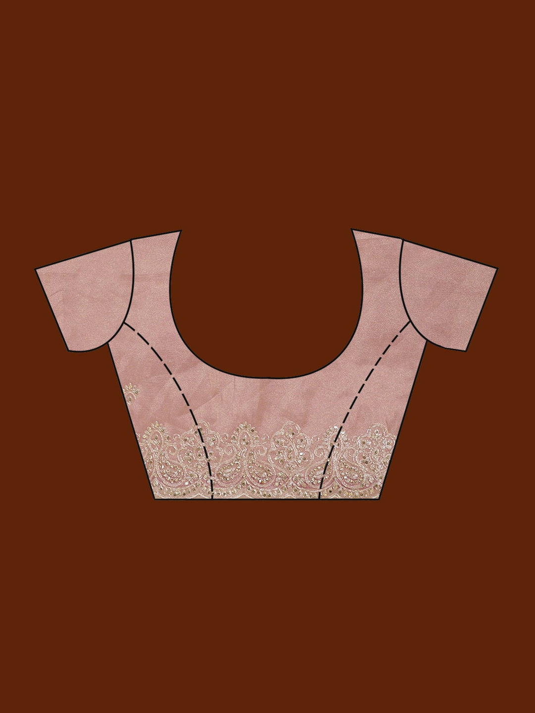 Onion Pink Cording Tissue Saree-Koskii