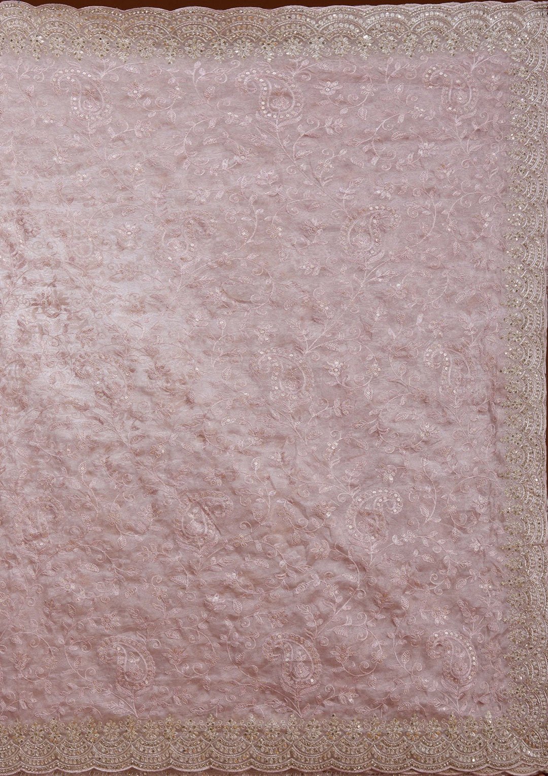 Mauve Cording Tissue Saree-koskii