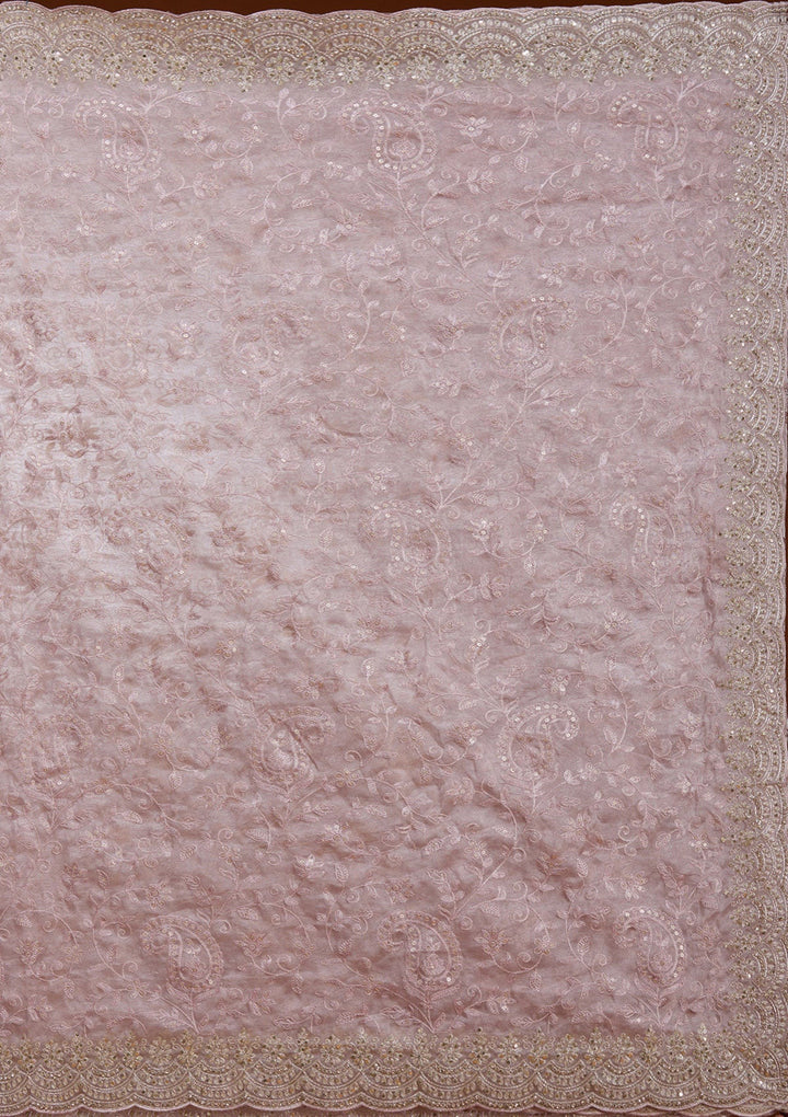 Mauve Cording Tissue Saree-koskii