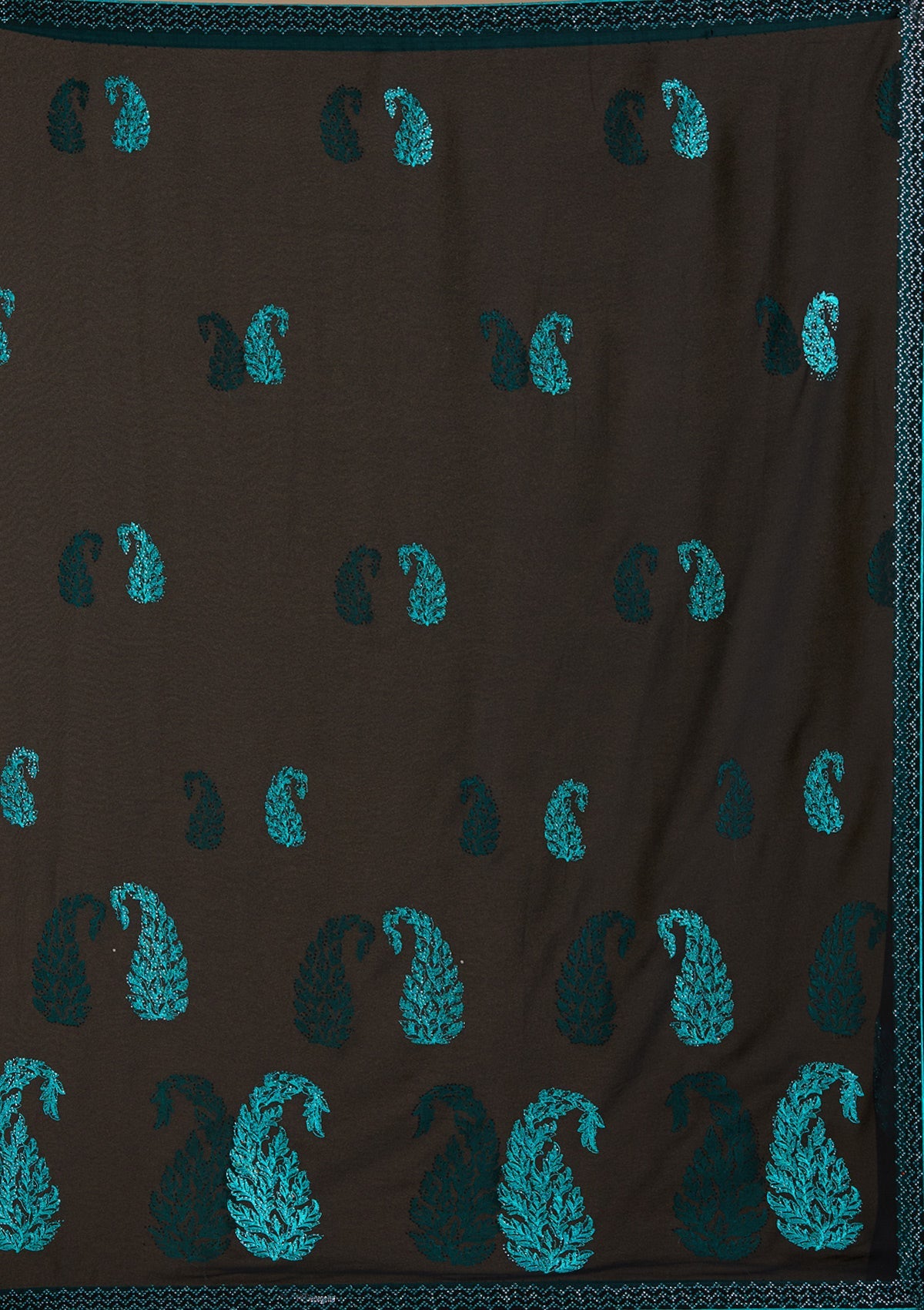 Black Threadwork Georgette Saree-koskii