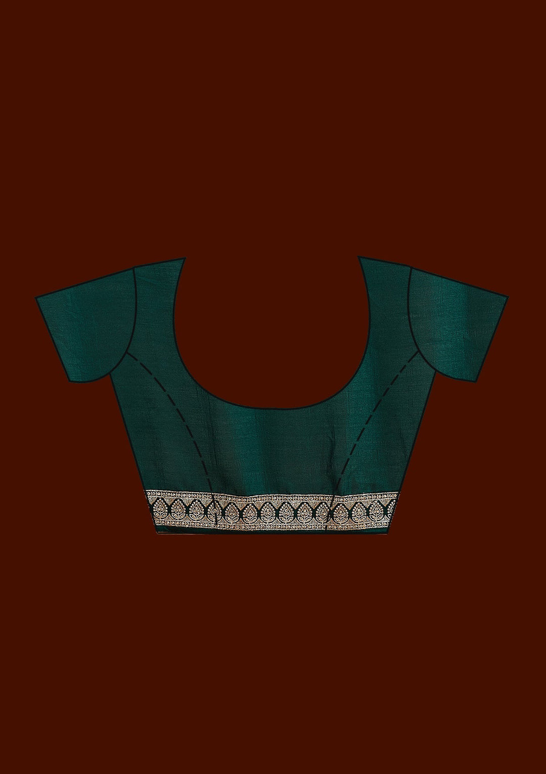 Bottle Green Zariwork (Silver) Soft Raw Silk Saree