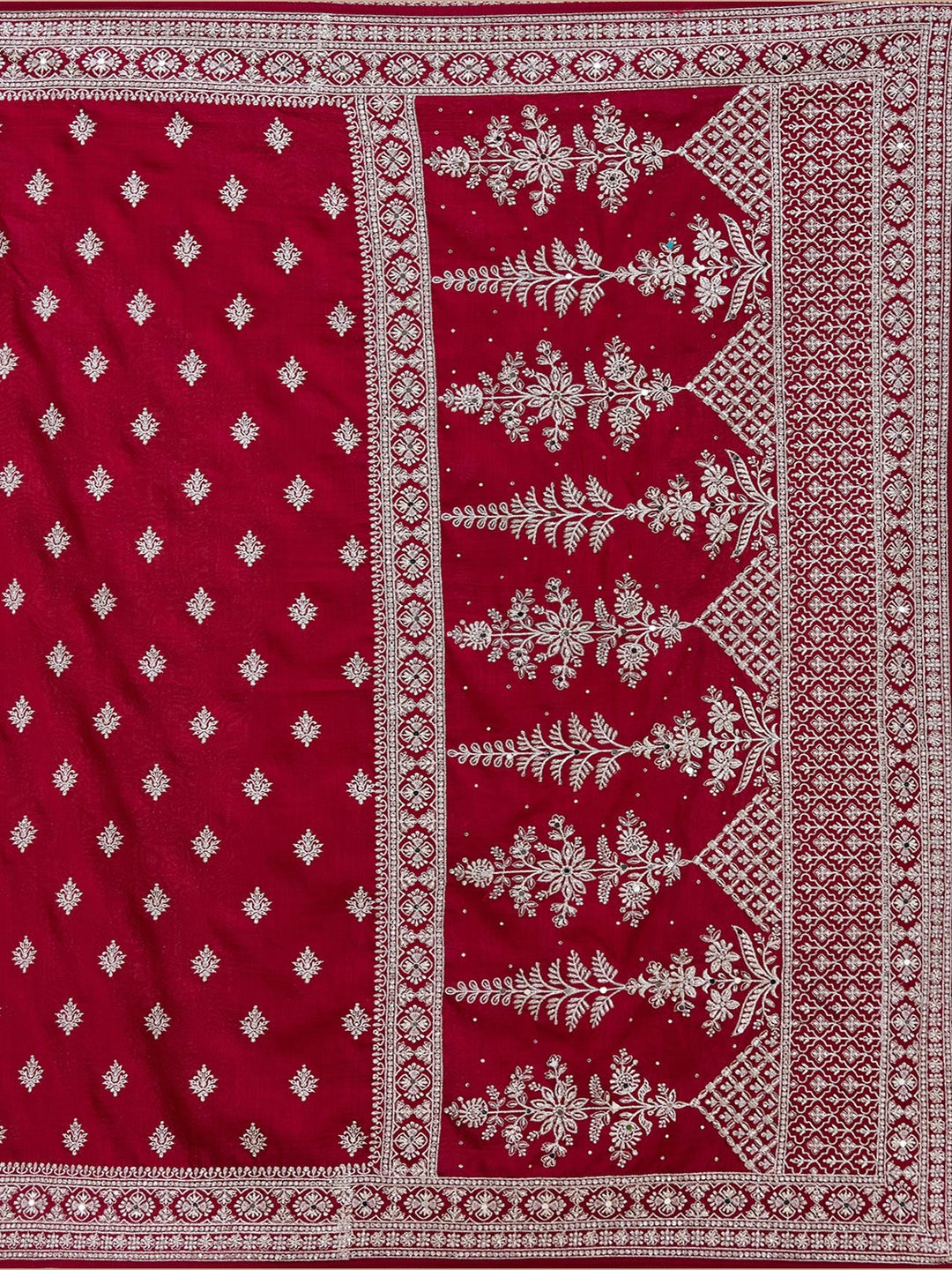 Maroon Zariwork (Silver) Soft Raw Silk Saree_koskii