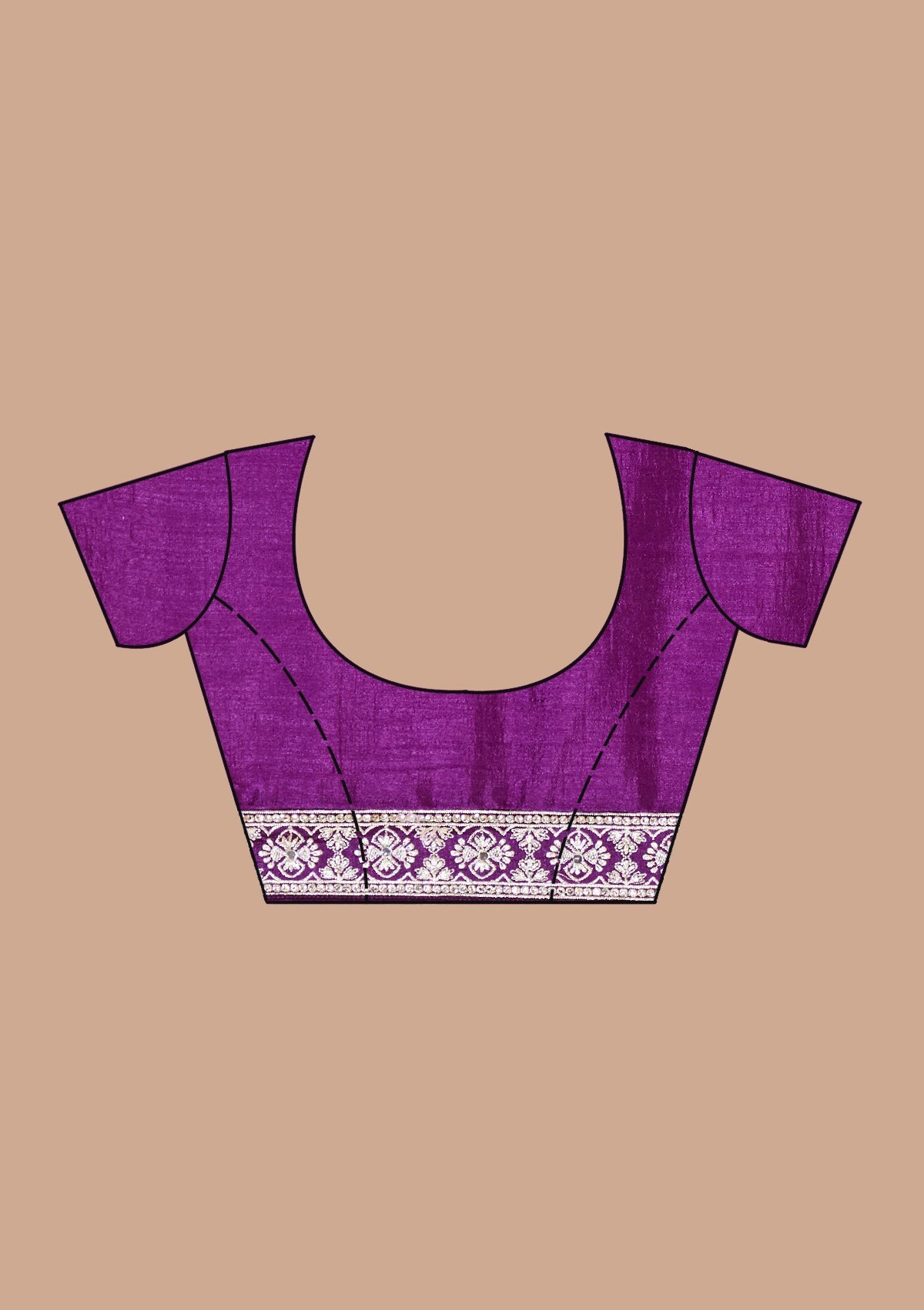 Purple Zariwork (Silver) Soft Raw Silk Saree-koskii
