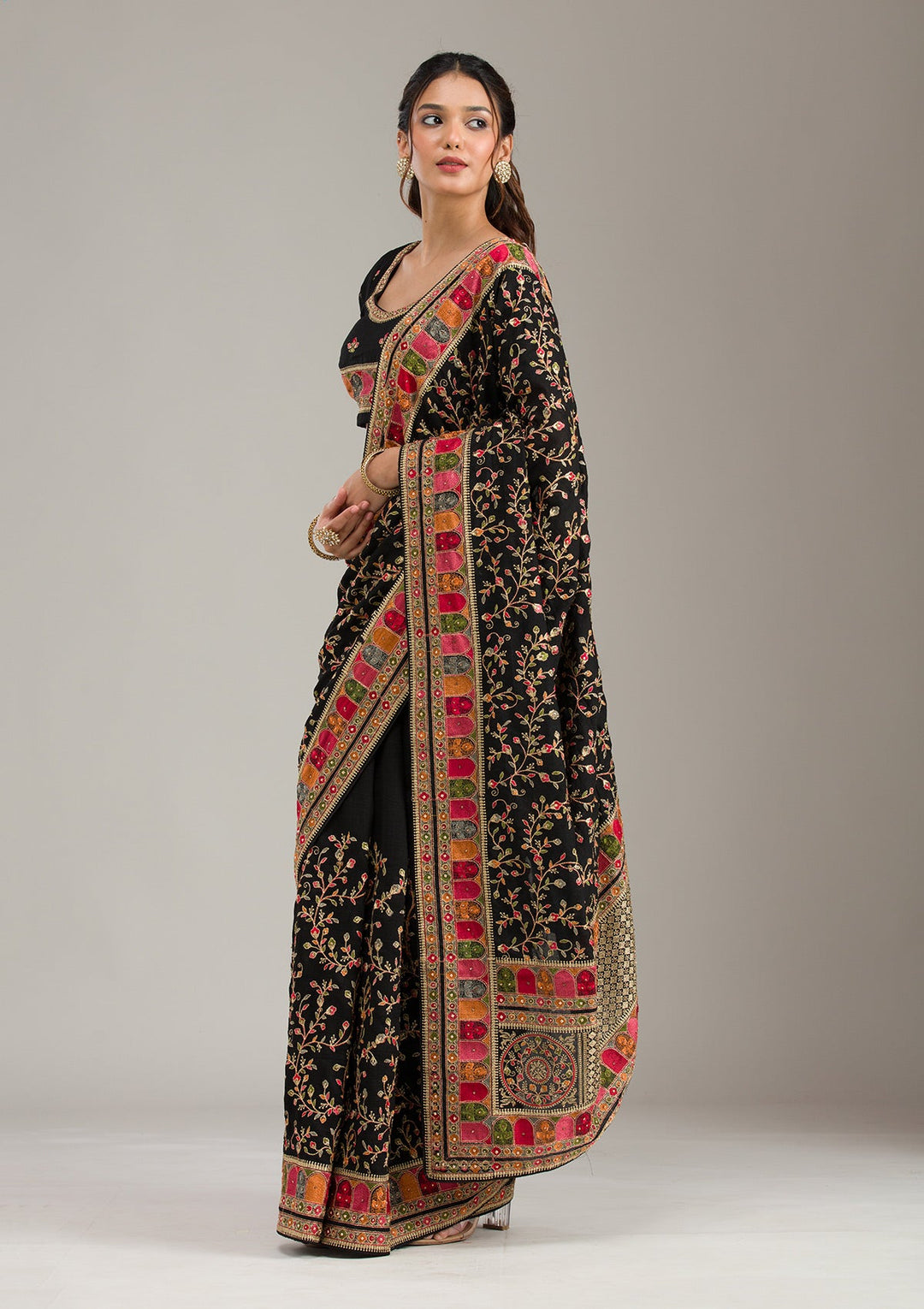 Dark Lavender Zariwork (Gold) Tissue Readymade Salwar Suit-koskii