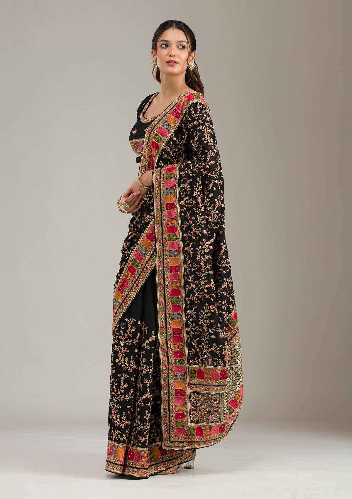 Dark Lavender Zariwork (Gold) Tissue Readymade Salwar Suit-koskii