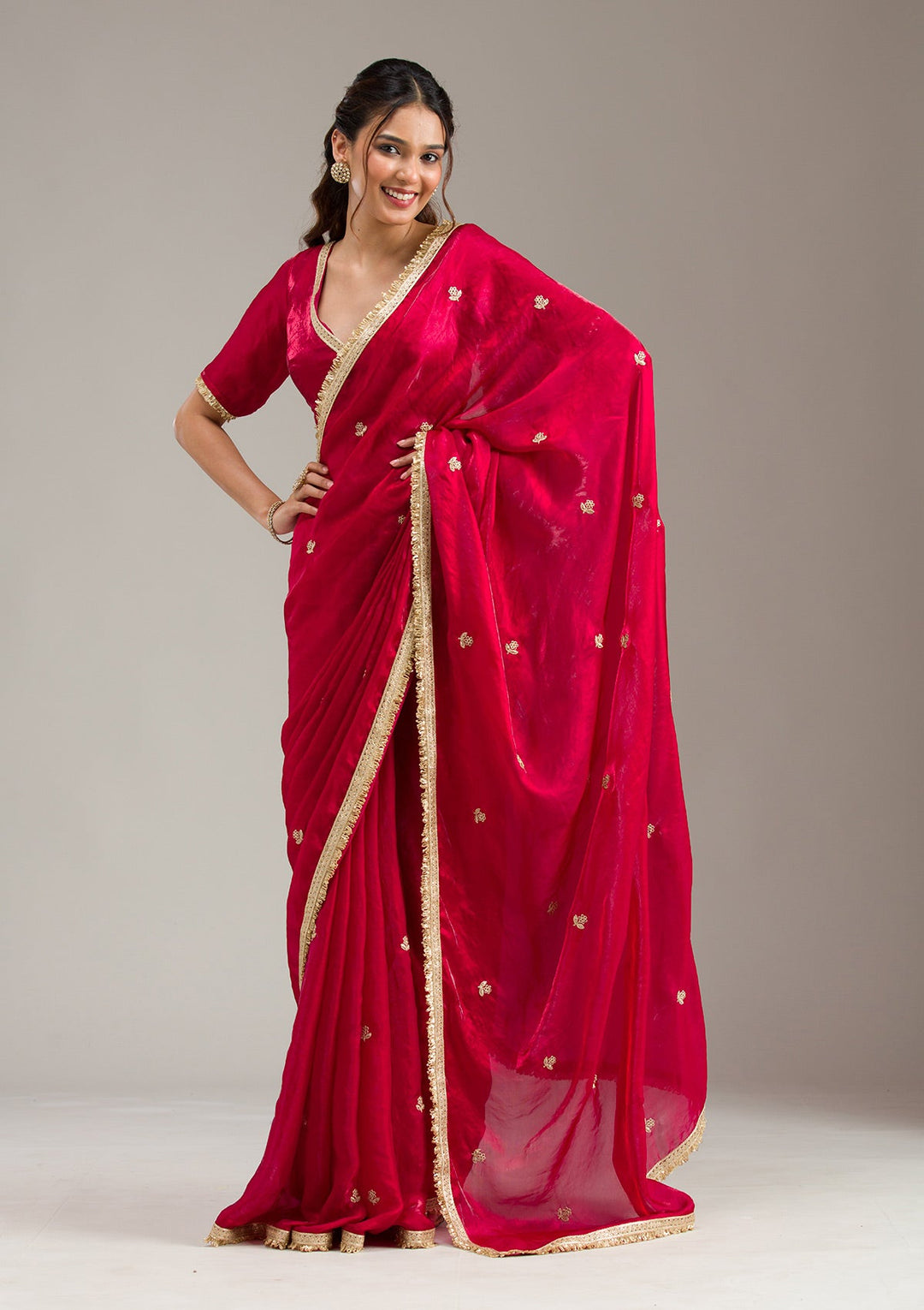 Sky Blue Mirrorwork Soft Raw Silk Readymade Lehenga-koskii