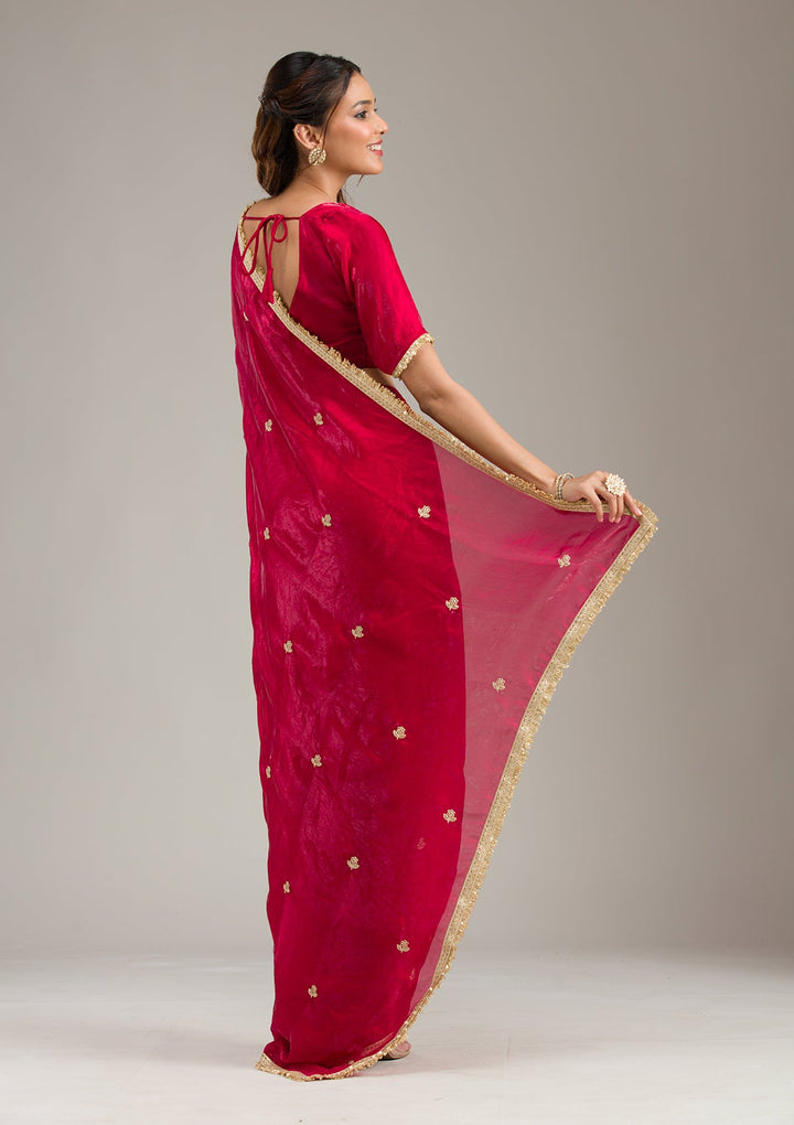 Sky Blue Mirrorwork Soft Raw Silk Readymade Lehenga-koskii