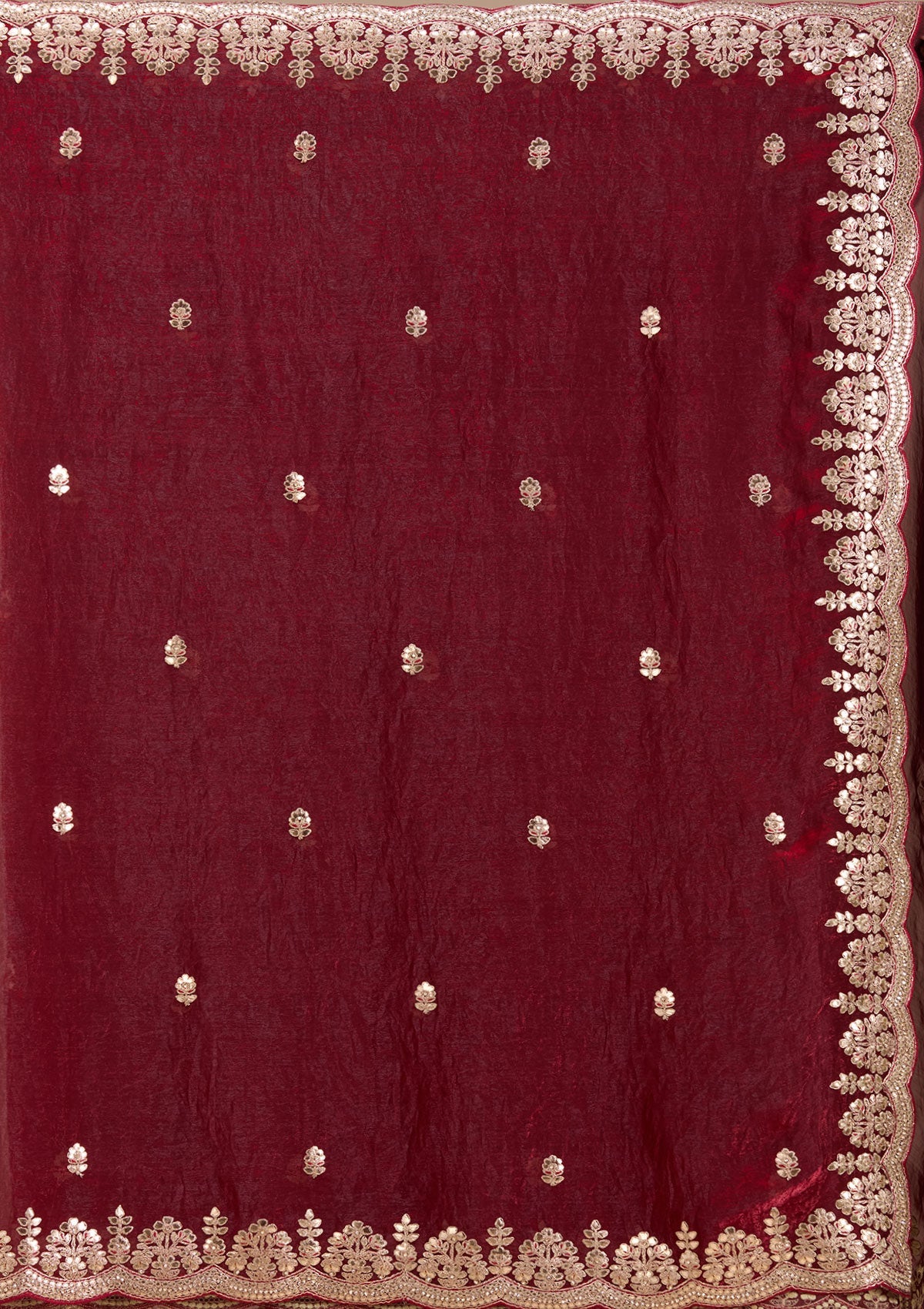 Maroon Gotapatti Tissue Saree-koskii