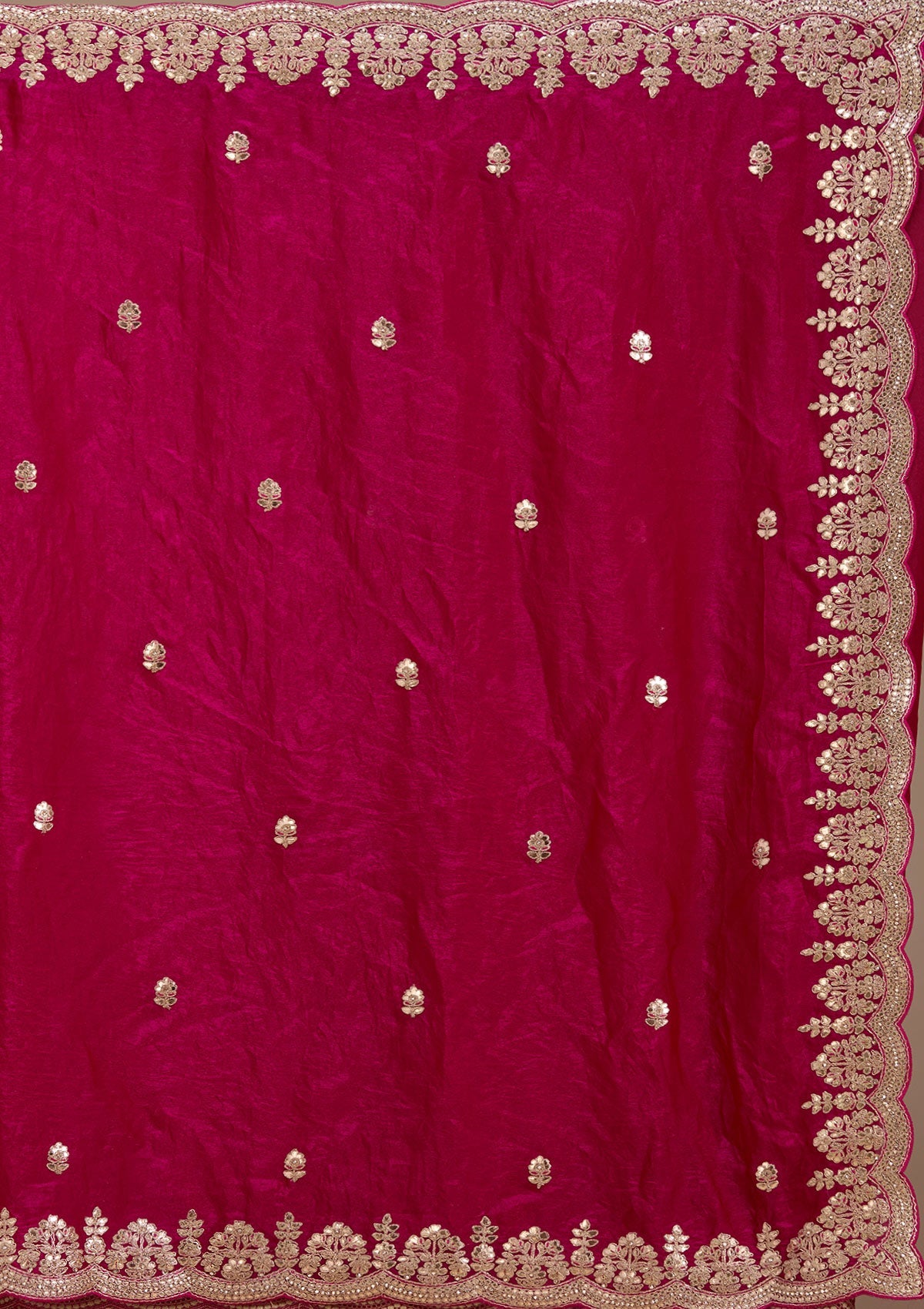 Rani Pink Gotapatti Tissue Saree-koskii