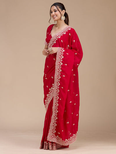 Red Cording Tissue Saree-koskii