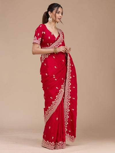 Red Cording Tissue Saree-koskii
