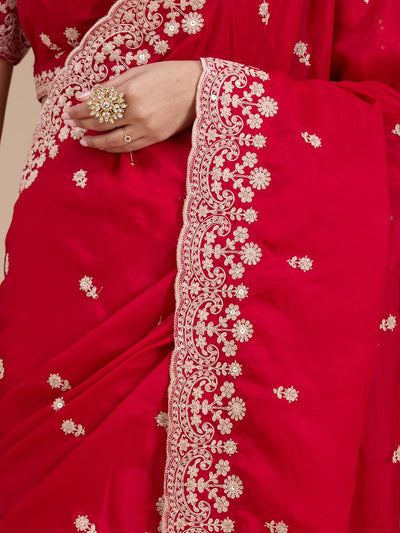 Red Cording Tissue Saree-koskii